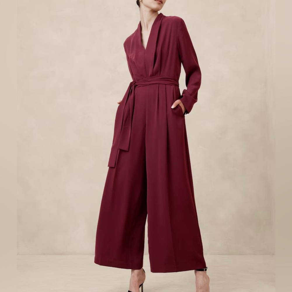 Banana Republic Deep V-Neck Jumpsuit